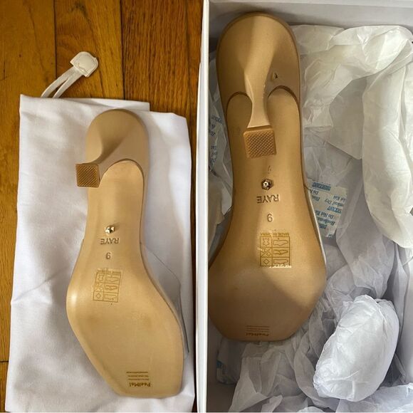 RAYE Julietta Mules in Natural shoes high heels clear PVC Revolve As Is 9 - Picture 10 of 13